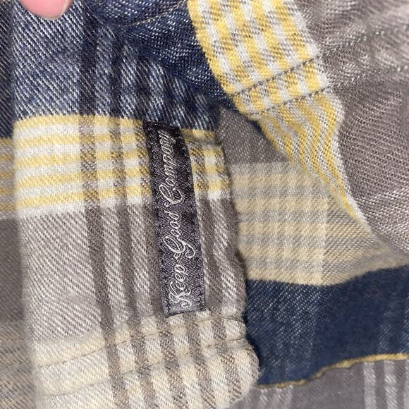 Toad Co Flannel Plaid Shirt Mens Large Long Sleeve Button Up 100% Organic Cotton - Picture 3 of 7